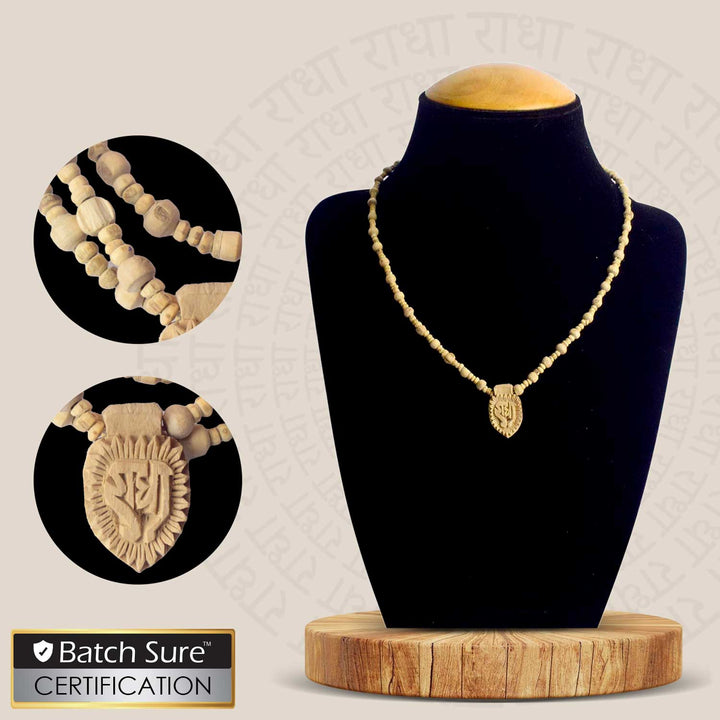 100% Original Sacred Tulsi Mala with natural Tulsi beads and a Radha locket, ideal for spiritual practices, devotion, and daily wear. India’s Premium Jap Mala Store- www.satvikstore.in