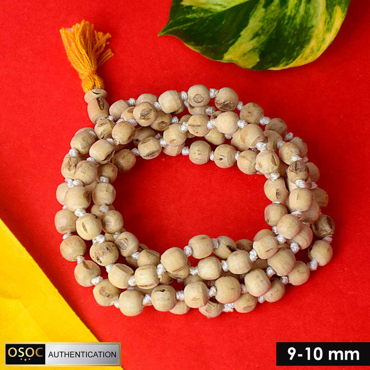 100% Original Tulsi Jap Mala with 108 beads of 9-10mm size, neatly strung for spiritual chanting and meditation. India’s Premium Jap Mala Store- www.satvikstore.in