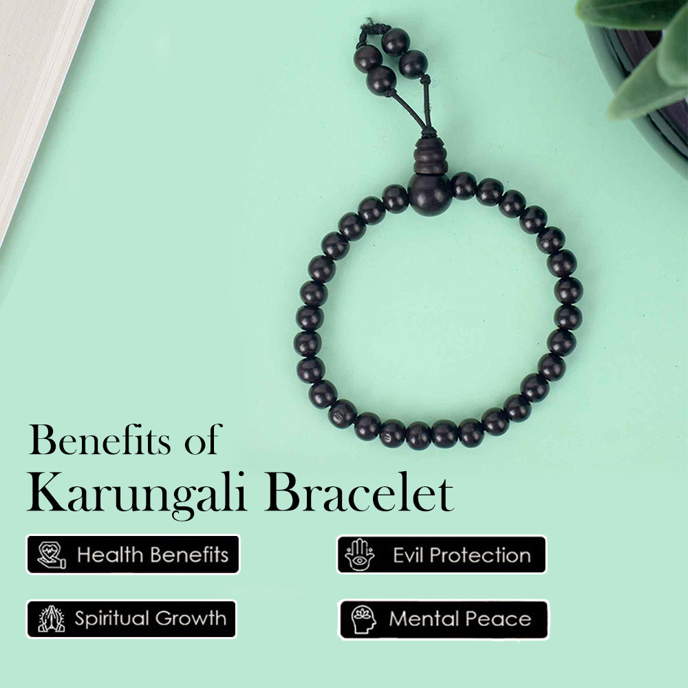 8mm Govt. Certified Karungali Bracelet with gloss finish