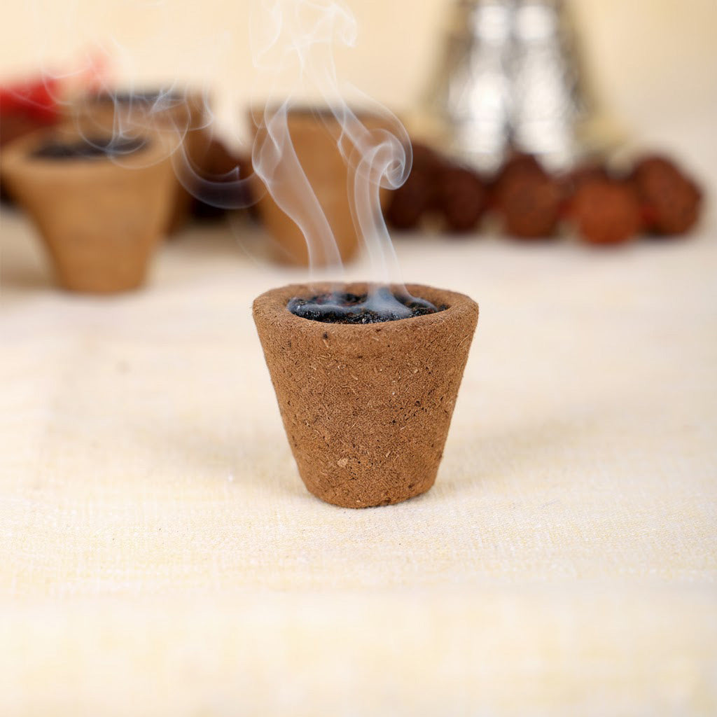 Sambrani Cup with Guggle,loban and flowers (Coal Free)