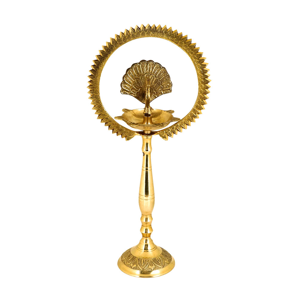 20 Inch Mor Kiran Style Brass Kerala Diya