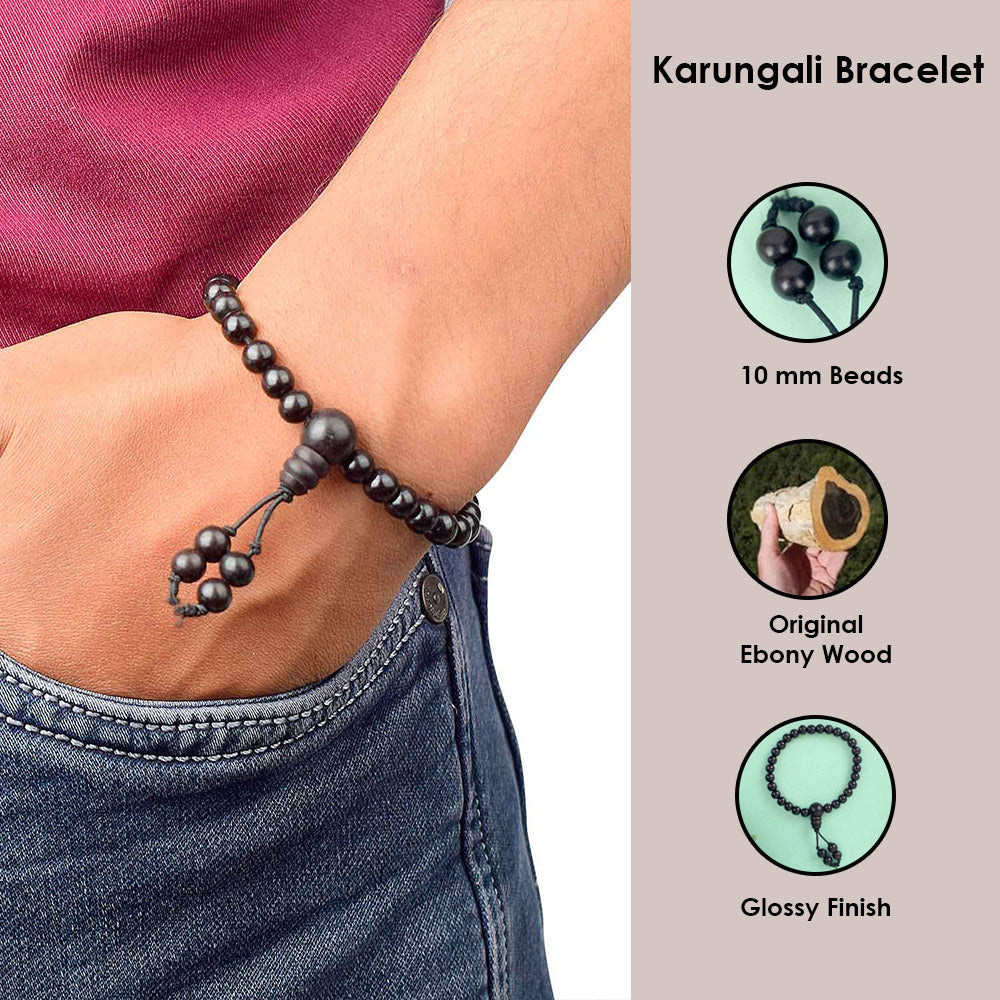 10mm Govt. Certified Karungali Bracelet with Gloss Finish