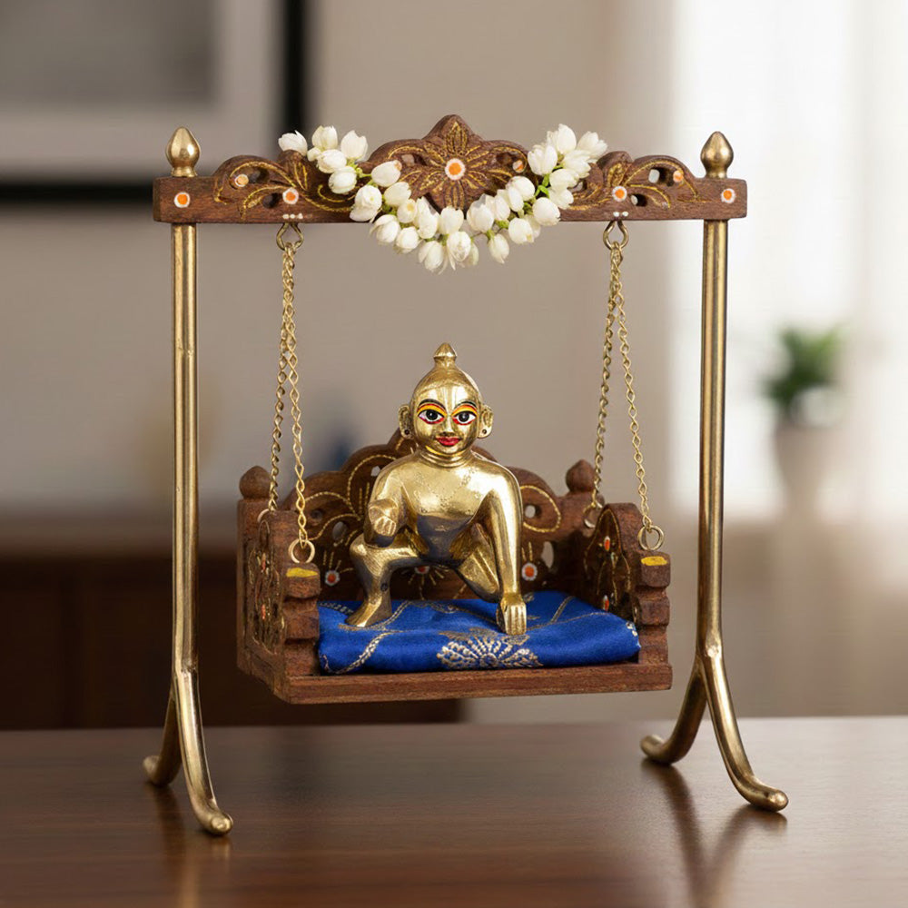Brass Bal Gopal/Laddu Gopal Idol (Sizes Available 0 to 7)