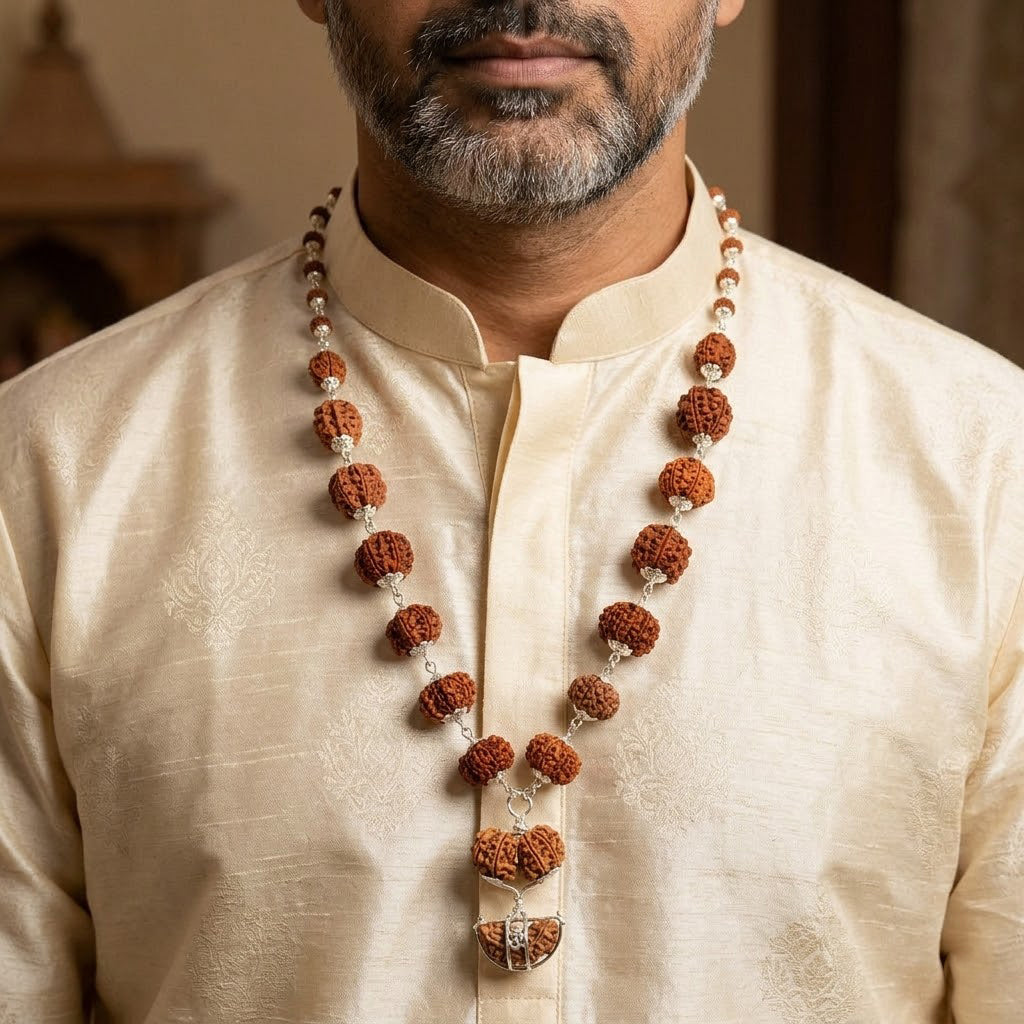 Siddha Mala with 1 Mukhi Half Moon (Collector Rudraksha, Nepal)