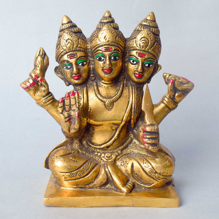 5.9 Inch Exquisite 6 Mukh Kartikey Brass Idol β A beautifully crafted brass statue of Lord Kartikey with six faces, symbolizing strength, wisdom, and divine power, perfect for home temples and spiritual decor.  No.1 Brass Idol Store www.satvikstore.in