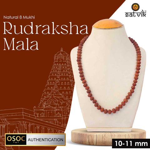 Original 8 Mukhi Rudraksha Mala β 108 Beads for Obstacle Removal, Success & Protection. Indiaβs Premium Jap Mala Store - www.satvikstore.in