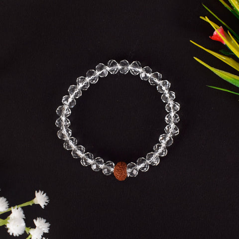 9 Mukhi Rudraksha Bracelet with Sphatik Crystal Beads for Protection and Energy. Indiaβs Largest Pooja Accessories Brand - www.satvikstore.in