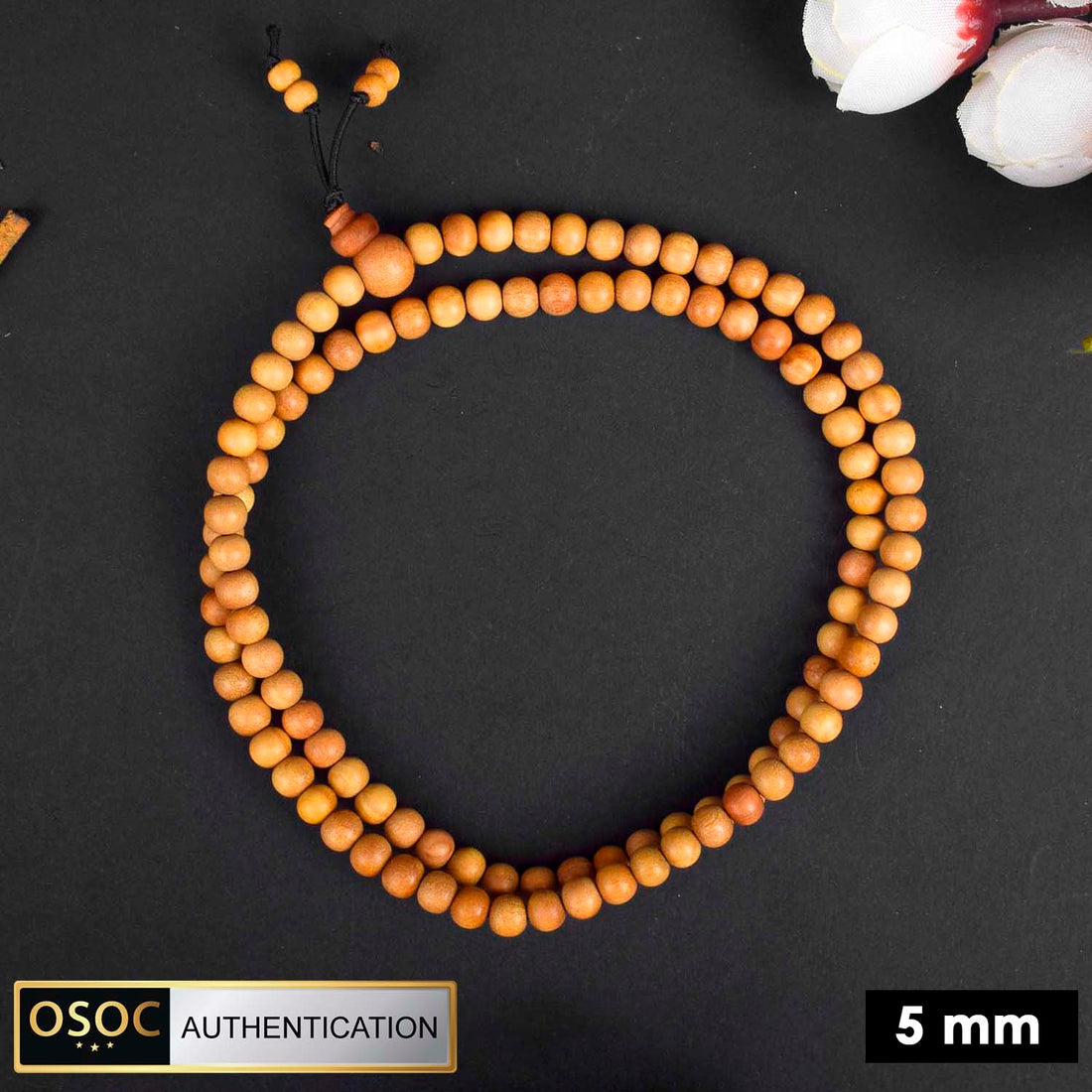 Certified 100% Original Authentic Mysore White Sandalwood (Chandan) Jap Mala