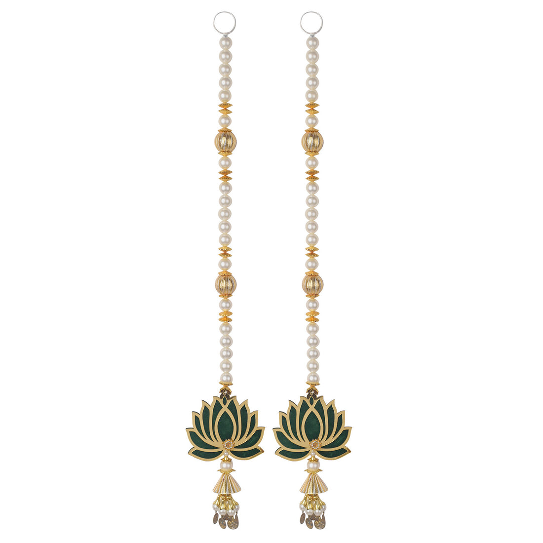 Graceful Lotus with Pearls Door Side Hanging for Festive Decor