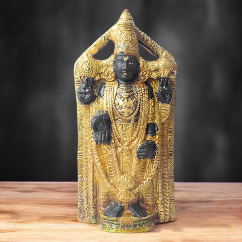 8 Inch Tirupati Balaji Statue β Finely Handcrafted Brass Idol of Lord Venkateshwara, Radiating Divine Blessings, Prosperity, and Devotion, Ideal for Home Temple, Spiritual Decor, and Daily Worship. No.1 Brass Idol Store www.satvikstore.in