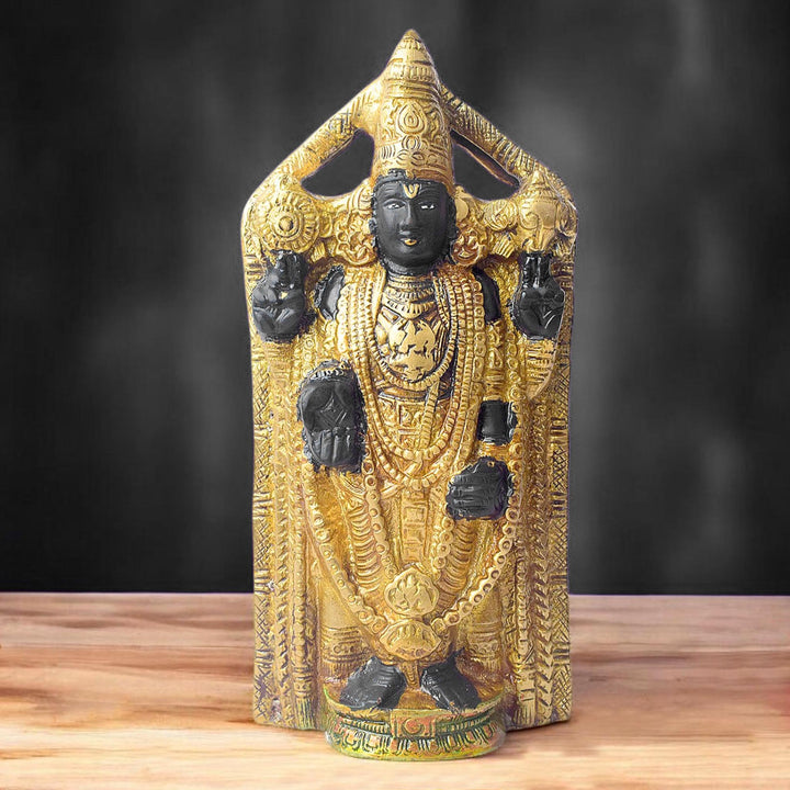 8 Inch Tirupati Balaji Statue – Finely Handcrafted Brass Idol of Lord Venkateshwara, Radiating Divine Blessings, Prosperity, and Devotion, Ideal for Home Temple, Spiritual Decor, and Daily Worship. No.1 Brass Idol Store www.satvikstore.in