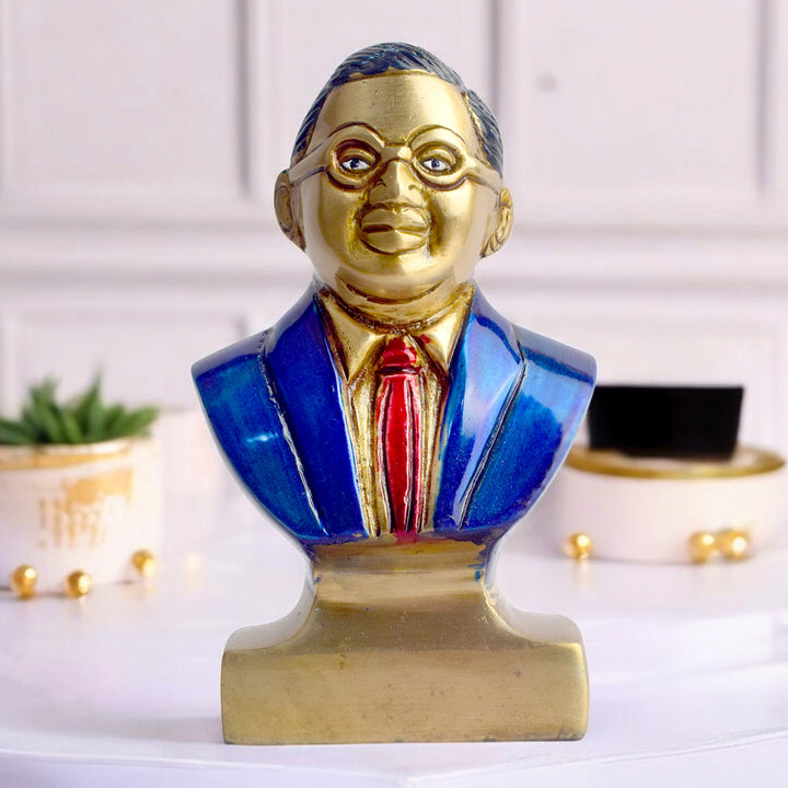 5.7 Inch Brass Dr. Bheem Rao Ambedkar Statue standing tall with symbolic gesture of justice and empowerment — perfect for educational institutions, homes, and offices. No.1 Brass Idol Store www.satvikstore.in