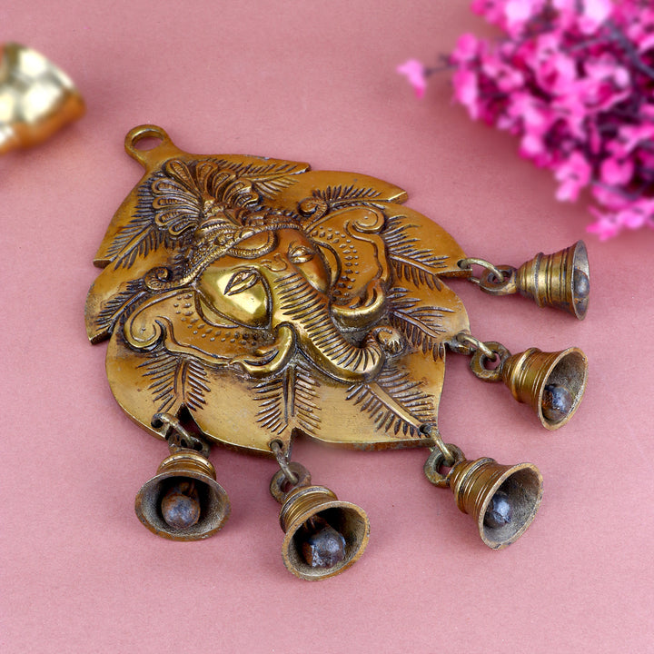 9 Inch Brass Decorative Ganesh Wall Hanging with intricate detailing, symbolizing prosperity, wisdom, and remover of obstacles β perfect for home or office dΓ©cor and spiritual blessings. No.1 Brass Idol Store www.satvikstore.in