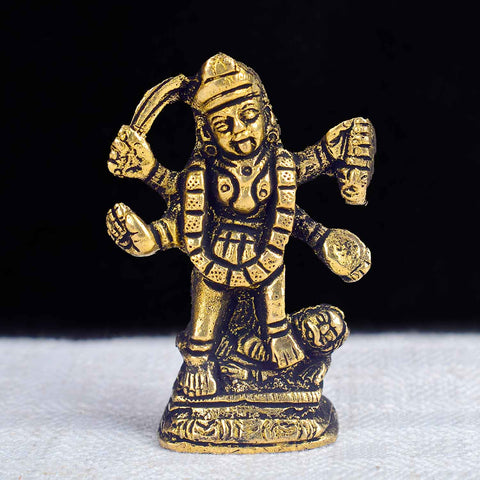 2.2 Inch Kali Mata Dashboard Figurine β Compact Brass Idol for Car or Office, Symbol of Power and Protection. No.1 Brass Idol Store www.satvikstore.in
