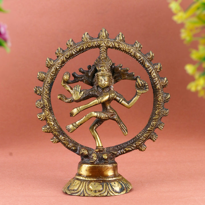 2.2 Inch Petite Nataraj Brass Idol β Compact Lord Shiva Statue in Dancing Pose for Home, Car, or Pooja Space. No.1 Brass Idol Store www.satvikstore.in