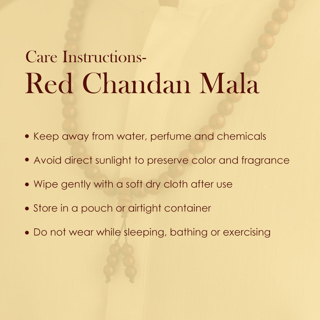 Certified 12mm 100% Original Authentic Pure Elastic Red Sandalwood Jap Mala (Andhra Pradesh)