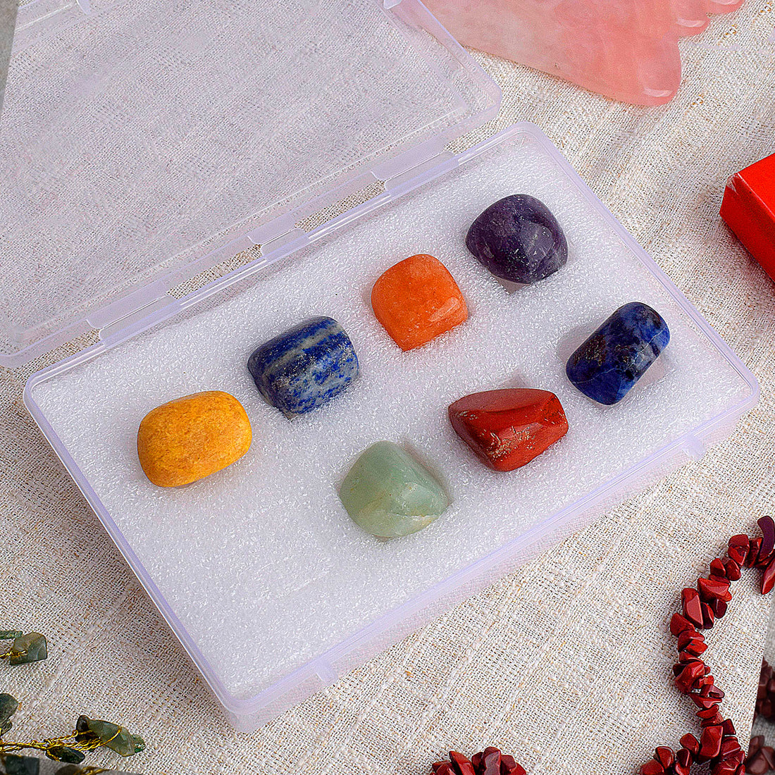 7 Chakra Tumble Stone Kit for Healing, Balance & Meditation