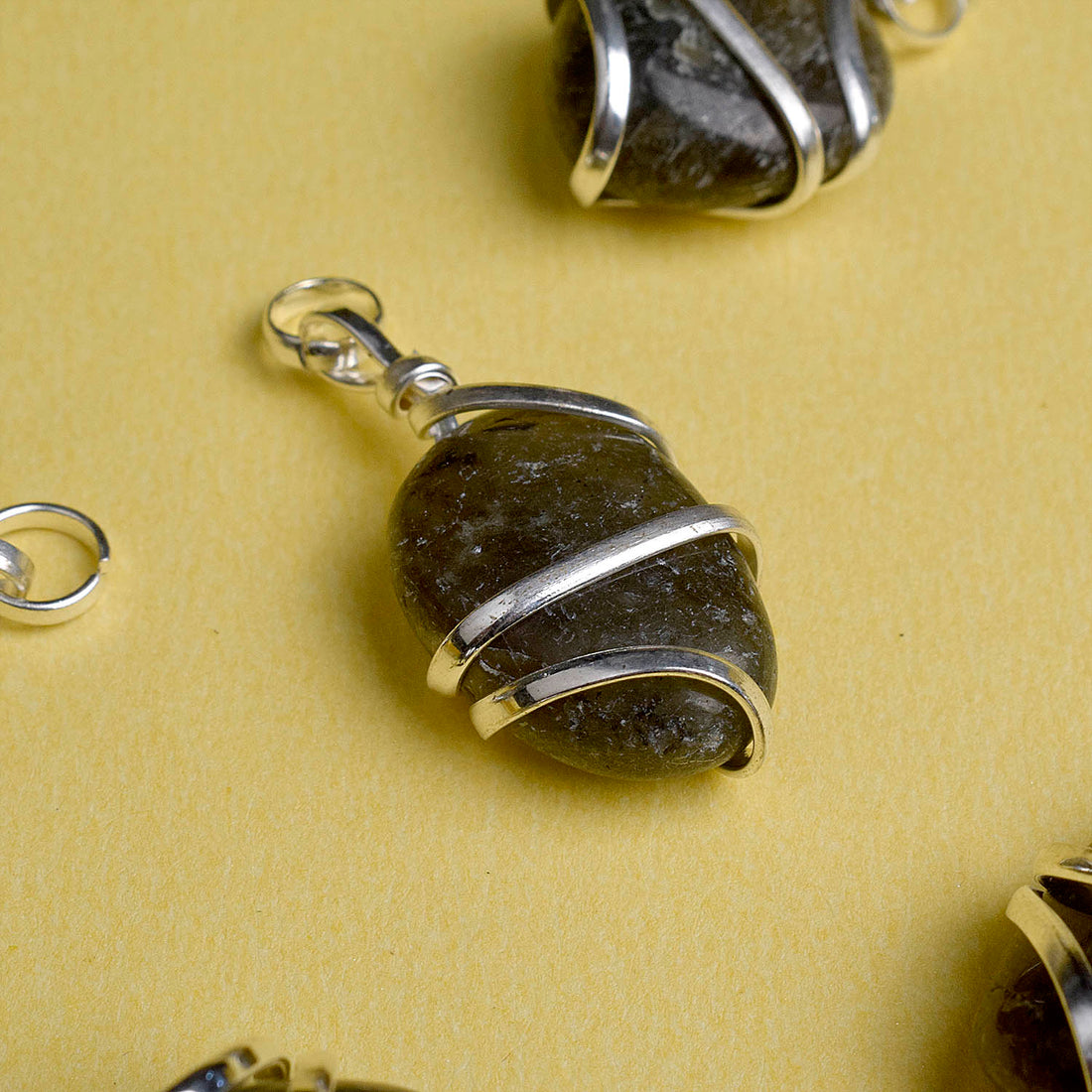 Labradorite Wire Wrapped Crystal Stone Pendant