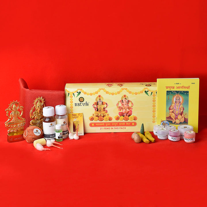 Complete Pujan Samagari Kit which are required for Diwali Pujan | Buy Pujan Kit Online | Pooja Kit Online | Satvikstore.in