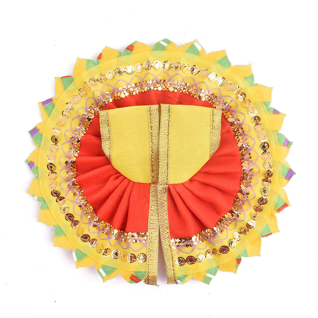 Vibrant Red-Yellow Laddu Gopal Dress