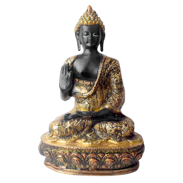 This 13-inch Buddha statue, crafted with exceptional detail, embodies tranquility and wisdom. In a peaceful sitting pose, it symbolizes deep meditation and spiritual calm.