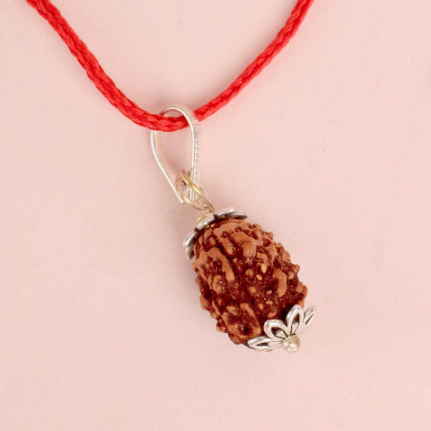 Certified 3 Mukhi Rudraksha Pendant with metal cap for strength and clarity. Indiaβs Premium Rudraksha Jap Mala Store- www.satvikstore.in