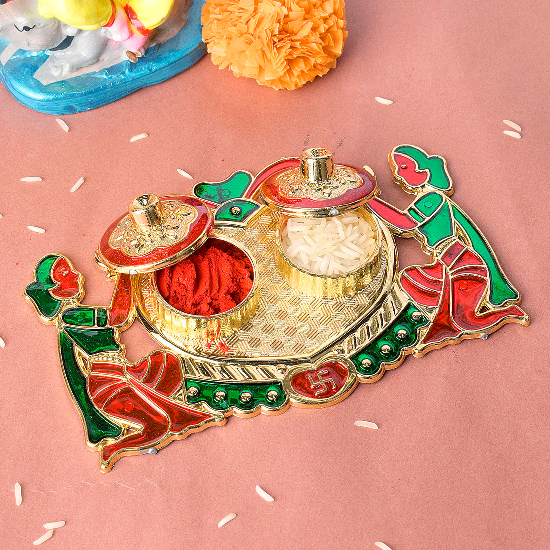 Traditional Design Kumkum Container for Rituals