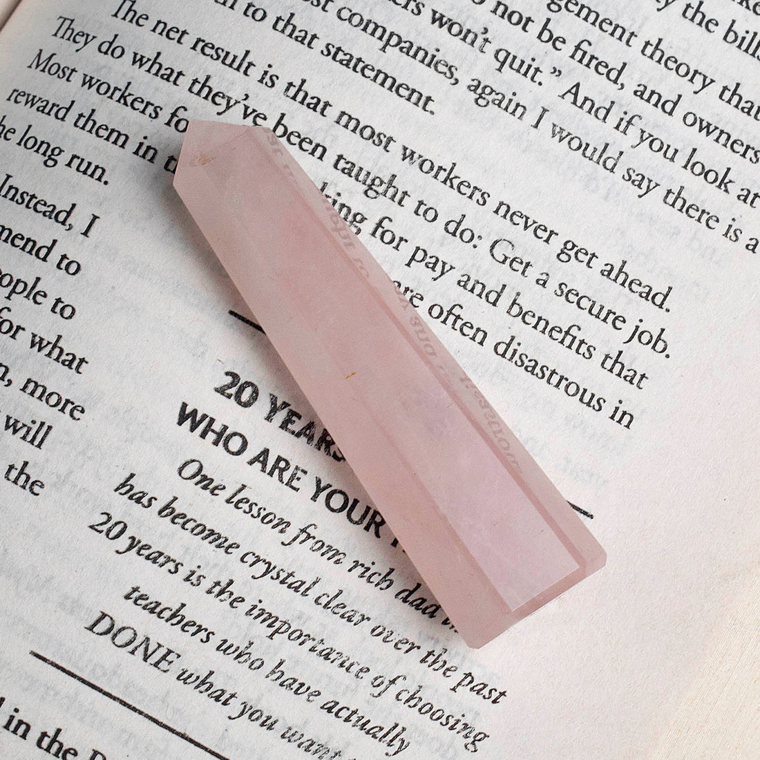 Natural Rose Quartz Healing Massager Stick, Jumbo Wand for Reiki Healing