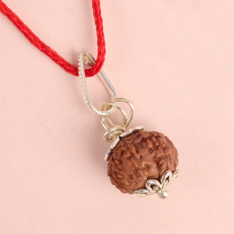 Certified 8 Mukhi Rudraksha Pendant with metal cap for clarity and protection. Indiaβs Premium Rudraksha Jap Mala Store- www.satvikstore.in