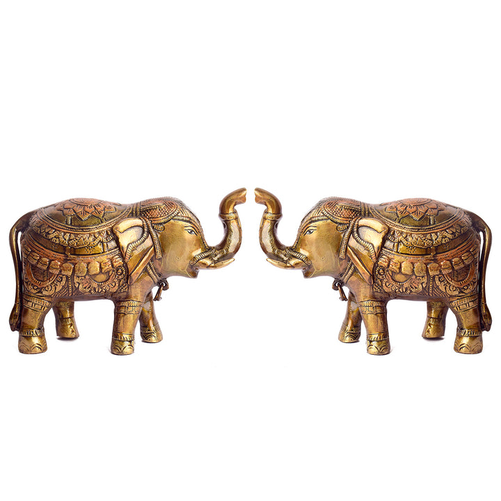 Large Brass Idol of Elephant Statue with Upward Trunk β A Symbol of Prosperity, Good Luck & Vastu Positivity for Home & Office Decor