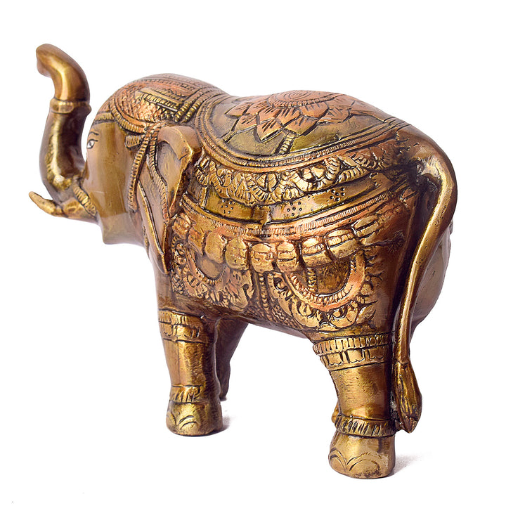 Large Brass Idol of Elephant Statue with Upward Trunk β A Symbol of Prosperity, Good Luck & Vastu Positivity for Home & Office Decor
