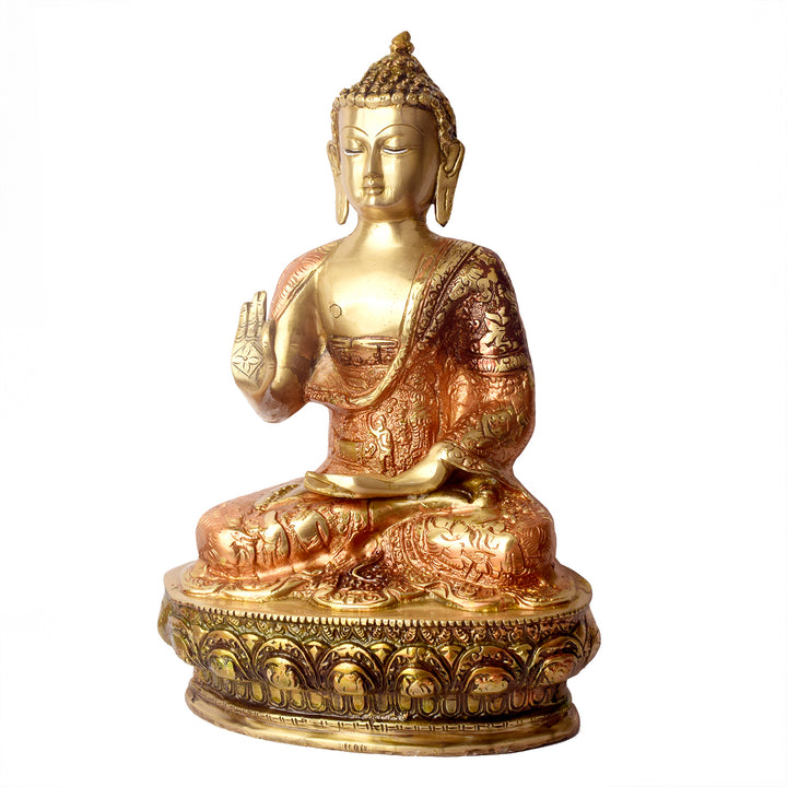 Large Brass Buddha Sculpture – A Timeless Piece for Spiritual Harmony, Serenity, and Meditation, Perfect for Home, Office, or Temple Decor.