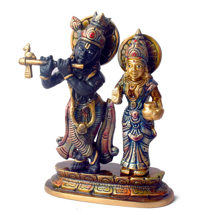 The 6.7 Inch Radha Krishna Idol for Spiritual Bliss is a stunning representation of divine love and harmony. This intricately crafted idol depicts Lord Krishna and Radha in their eternal, graceful union, radiating peace, devotion, and spiritual bliss.