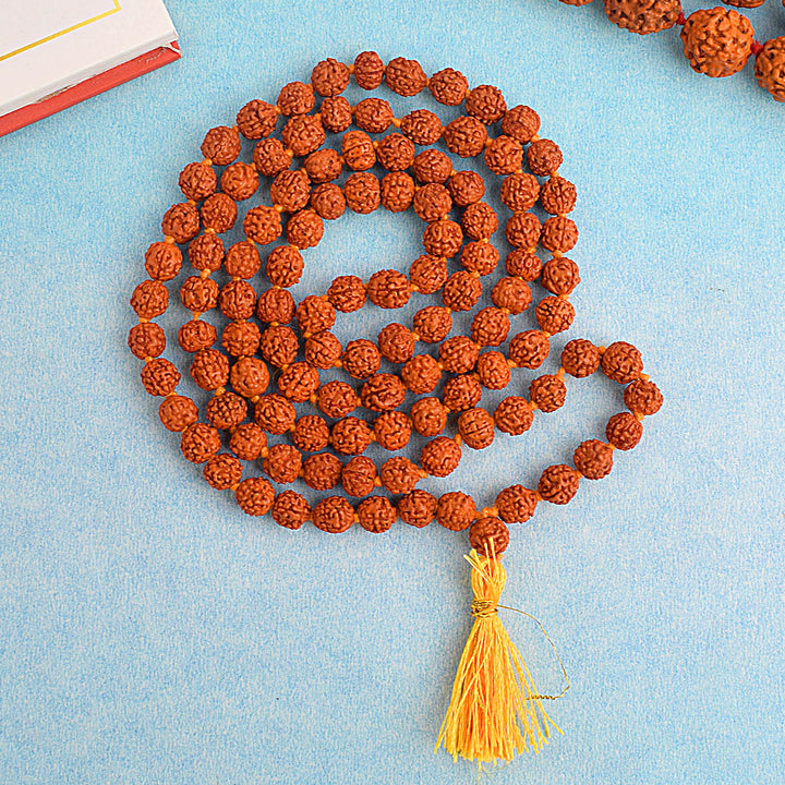 Panchmukhi Rudraksha Jaap Mala with 108 natural 9mm beads, ideal for chanting, meditation, and spiritual protection. Authentic 5 Mukhi Rudraksha mala used in Hindu rituals and devotion to Lord Shiva." India’s Premium Jap Mala Store- www.satvikstore.in