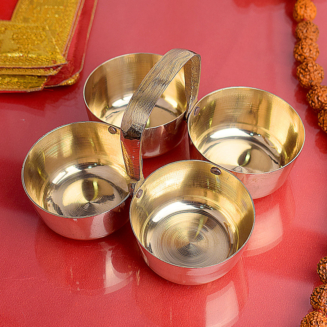 Elegant Brass Chaumukh Container