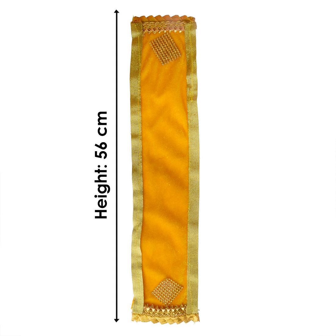 Decorative Yellow Velvet Ganpati Idol Patka - 15 Inch