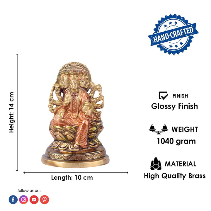 The 5.5 Inch Panchmukhi Laxmi Idol Symbol of Prosperity and Divine Blessings is a beautifully crafted idol that embodies the powerful and multifaceted energy of Goddess Laxmi, the deity of wealth, prosperity, and abundance. This unique idol features Panchmukhi (five-faced) Laxmi, representing the five different aspects of life that she governs β wealth, health, education, prosperity, and peace.