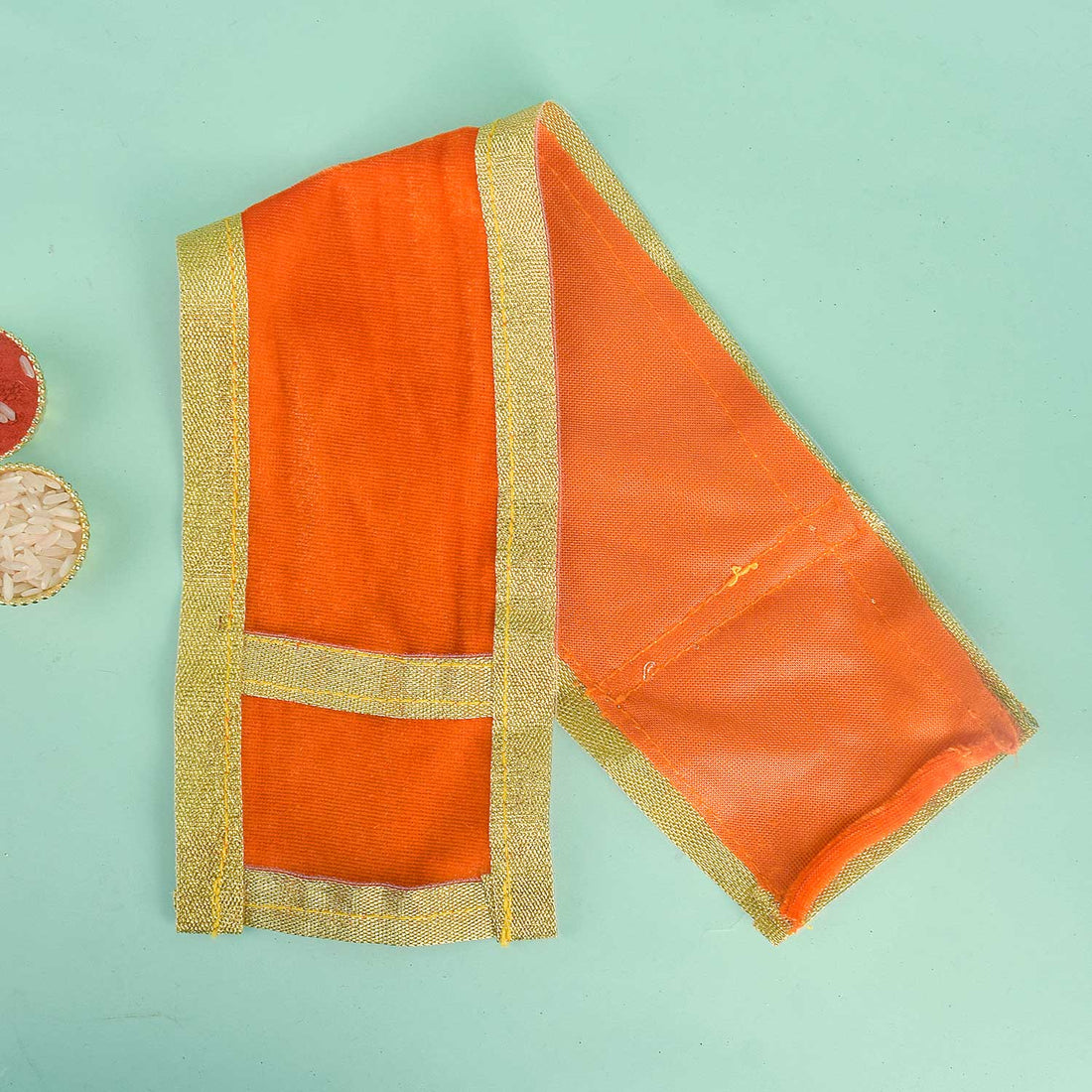 Divine orange Patka Dupatta | India’s Largest Pooja Accessories Brand – www.satvikstore.in