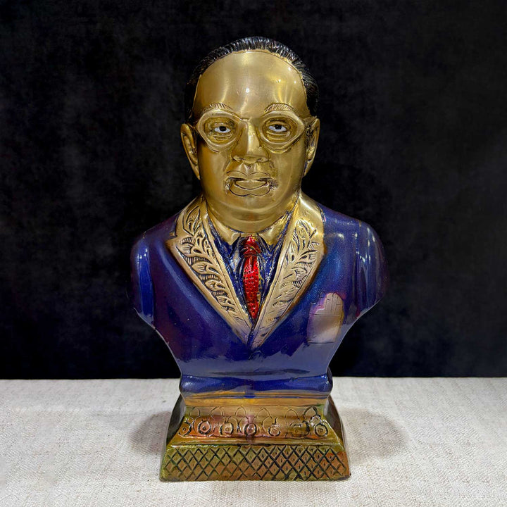 10.5 Inch Dr. Bheem Rao Ambedkar Brass Figurine, a meticulously crafted statue showcasing the iconic leader in a standing pose, symbolizing his fight for justice, equality, and empowerment. No.1 Brass Idol Store www.satvikstore.in