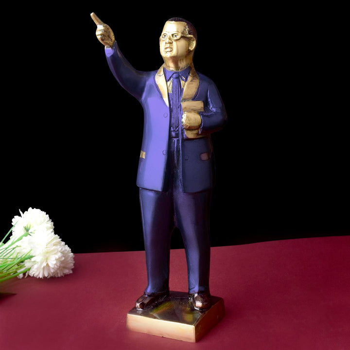 Dr. Bheem Rao Ambedkar with this 11.8-inch majestic idol, expertly crafted to honor his dedication to equality and social justice. Standing tall with pride, this idol captures Dr. Ambedkar’s unwavering commitment to uplifting the marginalized and promoting a just society.  No.1 Brass Idol Store www.satvikstore.in