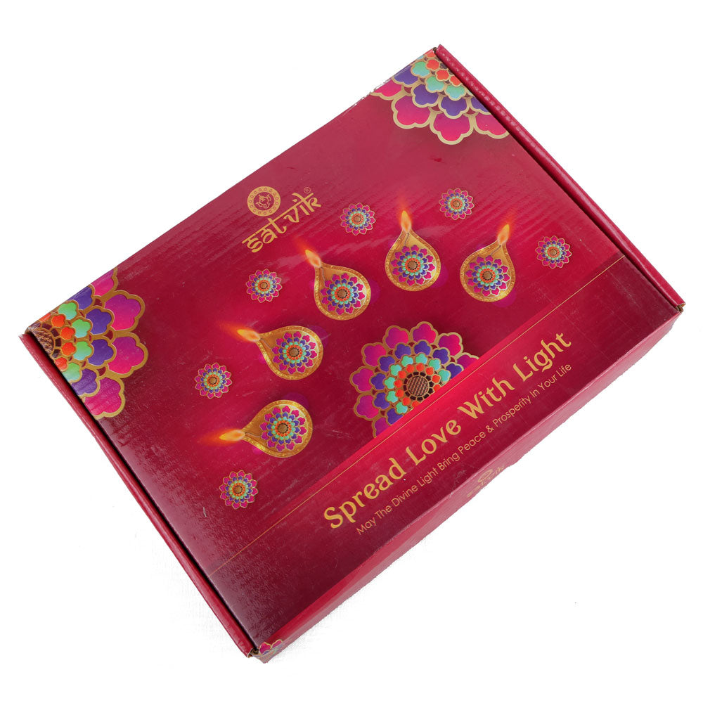 12 Pack Handcrafted Antique Bronze & Gold Metallic Clay Diyas