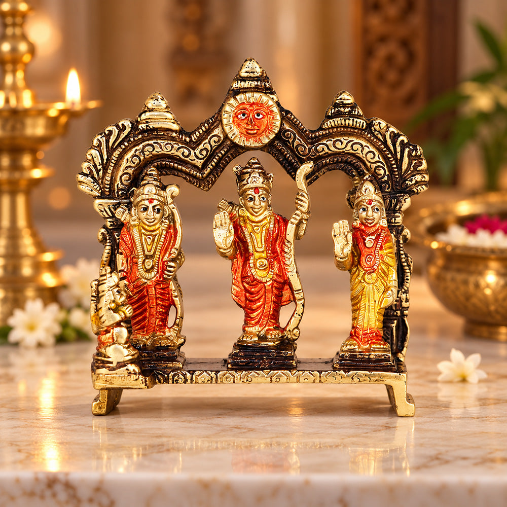 4.8 Inch Brass Small Ram Darbar Idol