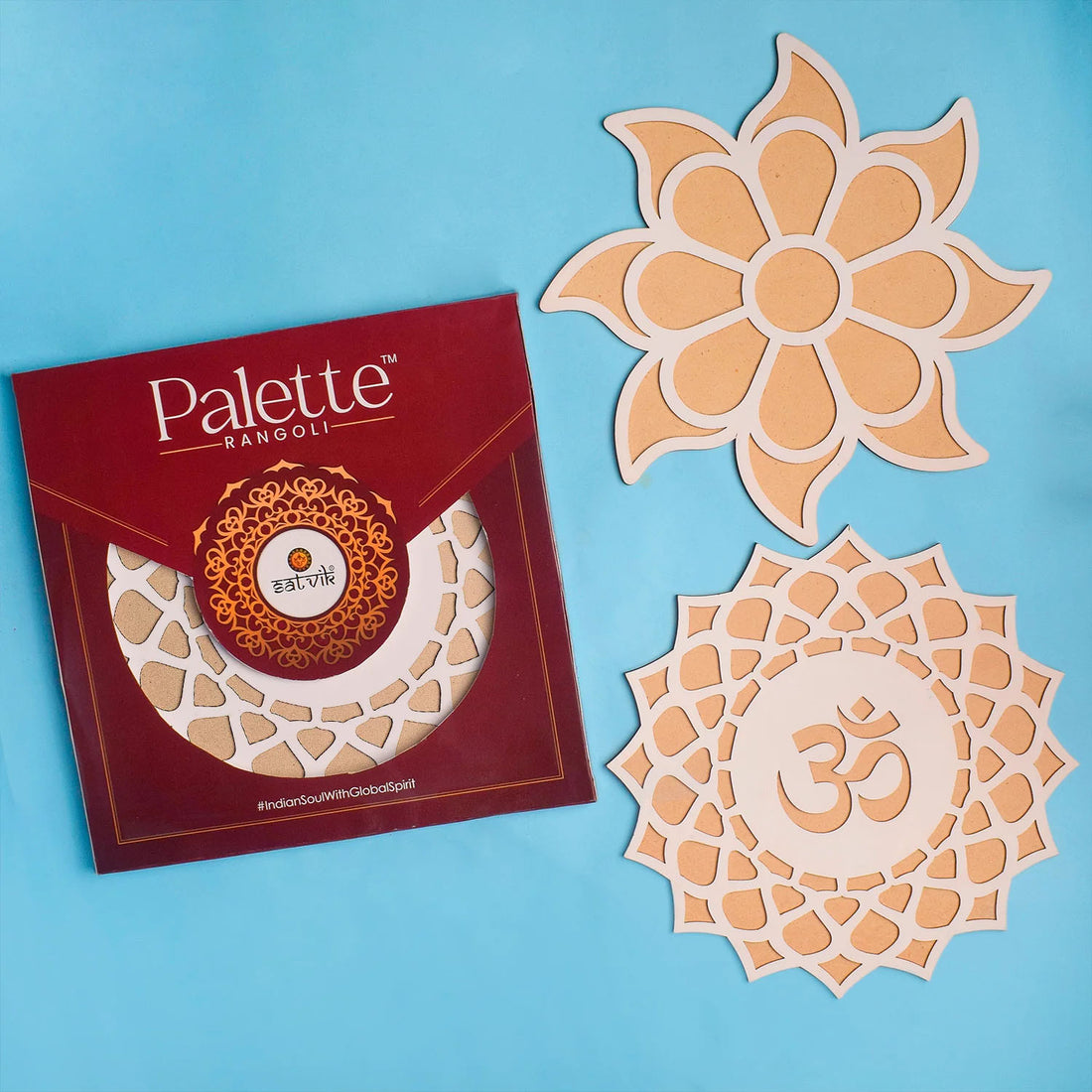 Set of 2 Rangoli Pallets with Vibrant Colors