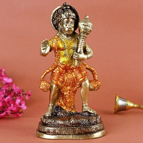 6.5 Inch Graceful Brass Hanuman Bajrangbali Statue β A beautifully crafted idol of Lord Hanuman, symbolizing strength, courage, and devotion, perfect for temple or home decor. No.1 Brass Idol Store www.satvikstore.in
