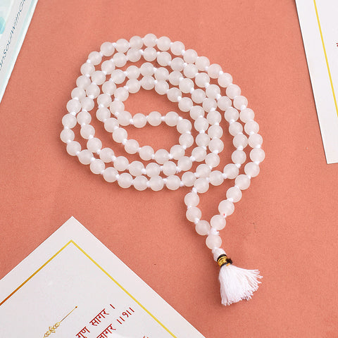Hakik Jap Mala (White) – A Spiritual Healing Mala for Peace, Clarity, and Emotional Balance. India’s Premium Hakik Jap Mala Store - www.satvikstore.in