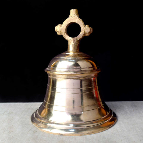 10.6 Inch Handcrafted Brass Ghanta β Traditional Temple Bell for Home Mandir, Perfect for Daily Pooja and Spiritual Rituals. India's Largest Puja Accessories Brand - Satvik No. 1 Brass Idol Collection