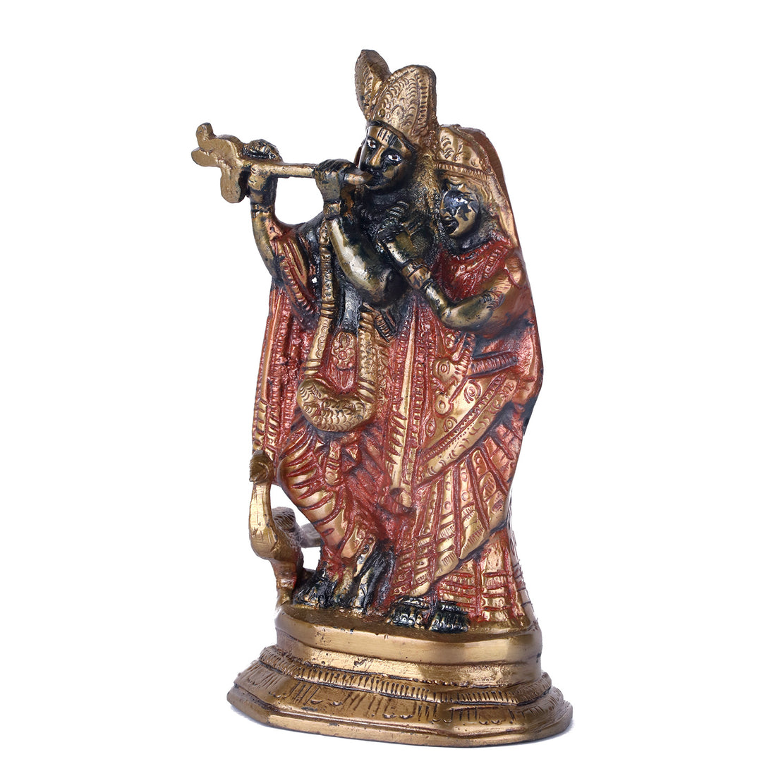 6.2 Inch Traditional Black Radha Krishna Brass Statue