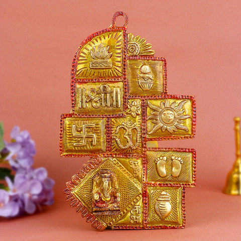 9.4 Inch Pure Brass Vastu Plate β Traditional Wall Decor for Positive Energy, Vastu Correction, and Spiritual Harmony at Home or Office. No.1 Brass Idol Store www.satvikstore.in