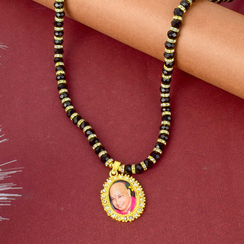Jai Guruji Swaroop Mala made with black beads, ideal for daily wear, gifting, and spiritual devotion. Indiaβs Largest Pooja Accessories Brand β www.satvikstore.in