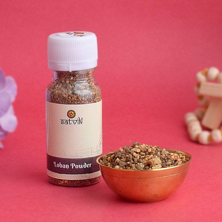 Loban powder for pooja is used for purifying the environment, creating a serene and divine atmosphere during rituals. Its aromatic fragrance enhances spiritual practice and offers blessings of peace and prosperity – India’s Largest Pooja Accessories Brand – www.satvikstore.in
